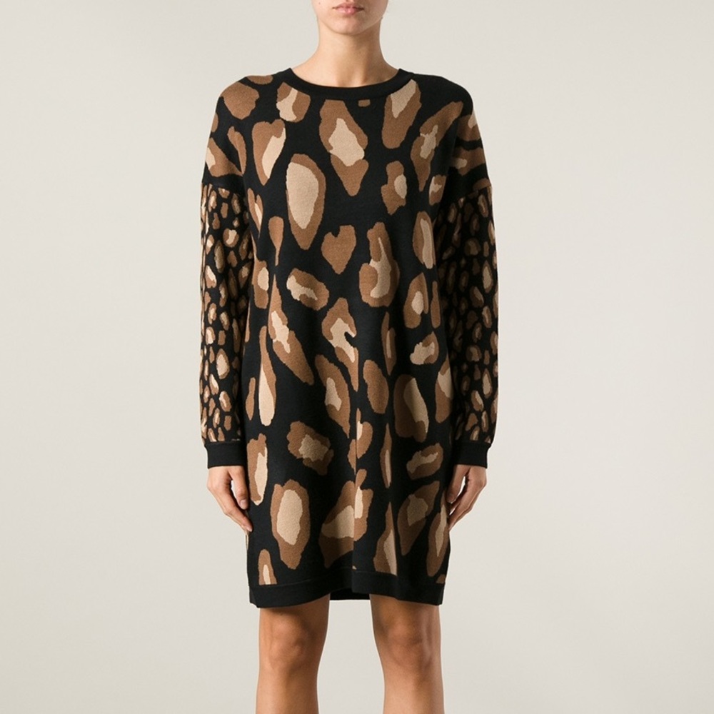 NEW❗️DKNY black leopard print sweater dress 🐆